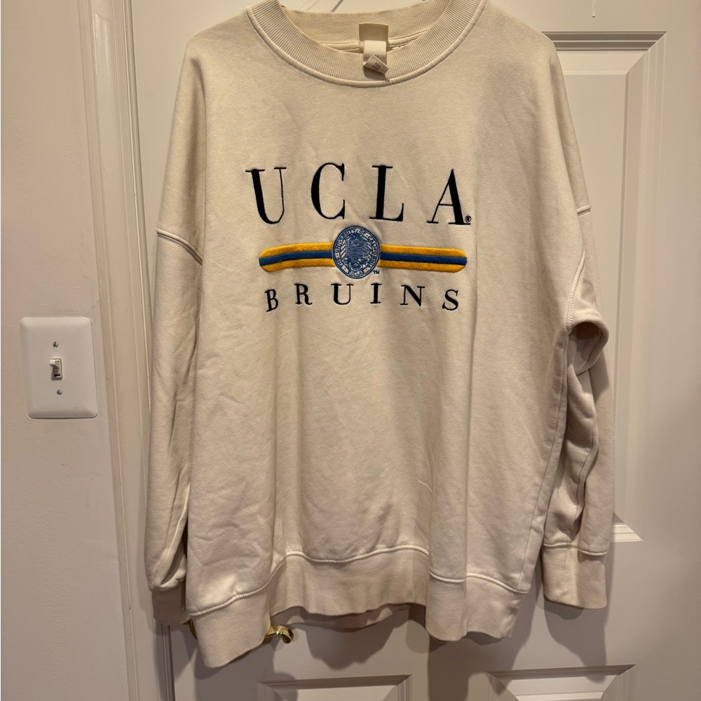 H&M Cream UCLA Bruins Sweatshirt, Size Small